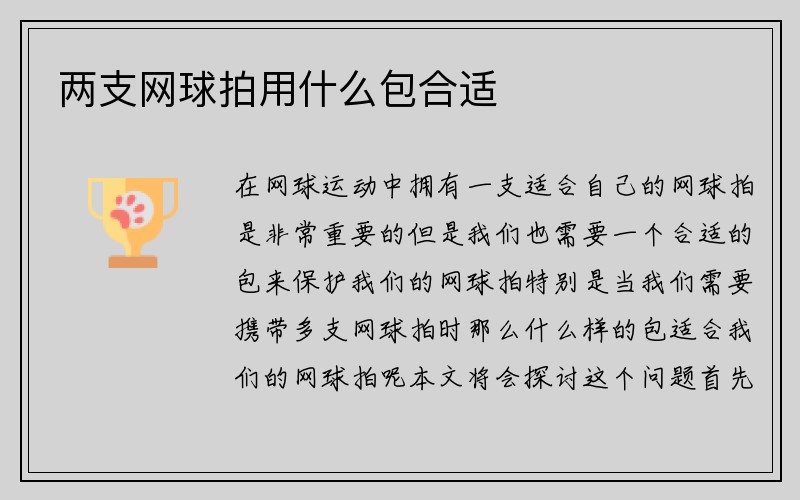 两支网球拍用什么包合适